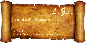 Larnhof Zsombor névjegykártya
